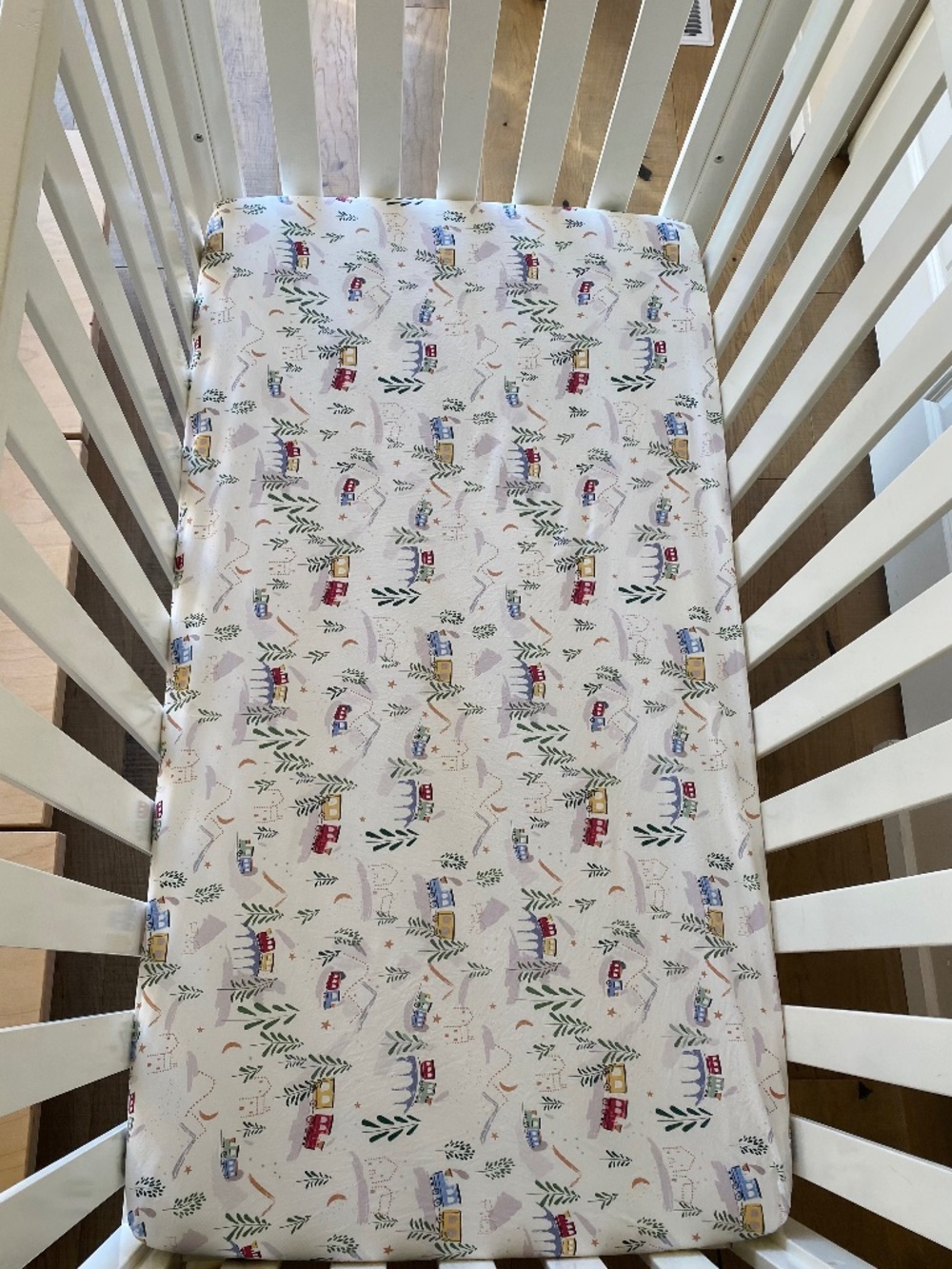 Pottery Barn Kids Organic Train Fitted Crib Sheet - Like New